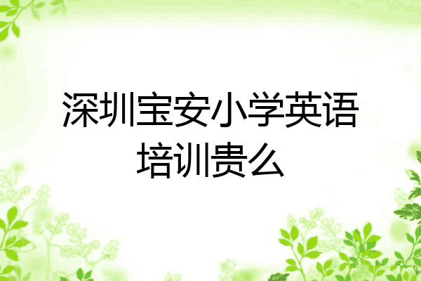 深圳宝安小学英语培训贵么