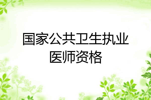 国家公共卫生执业医师资格
