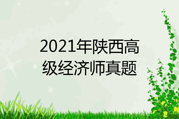 2021年陕西高级经济师真题
