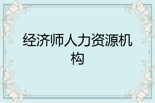 经济师人力资源机构