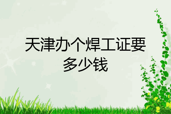 天津办个焊工证要多少钱