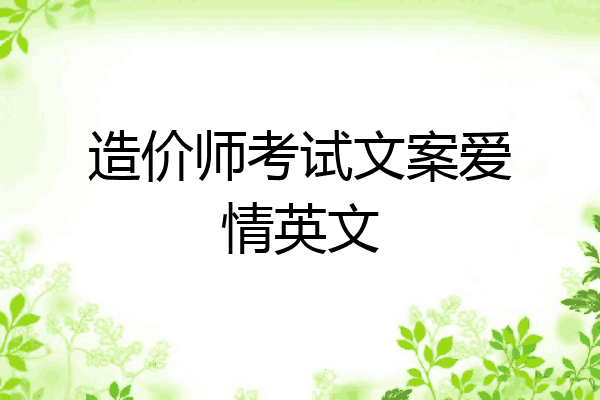 造价师考试文案爱情英文