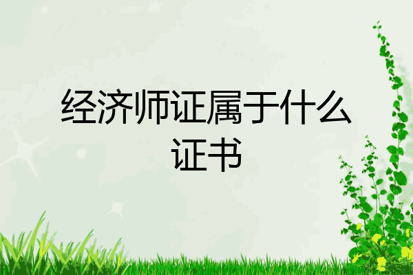 经济师证属于什么证书