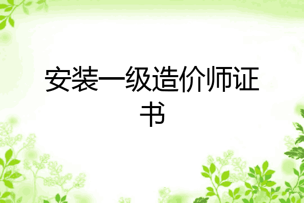 安装一级造价师证书