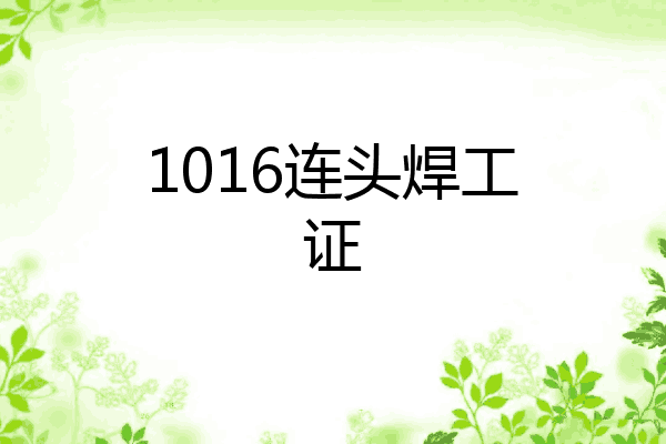 1016连头焊工证
