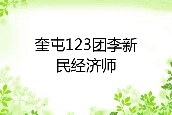 奎屯123团李新民经济师