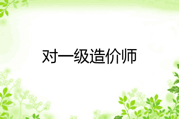 对一级造价师