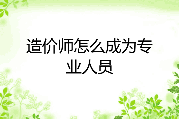 造价师怎么成为专业人员