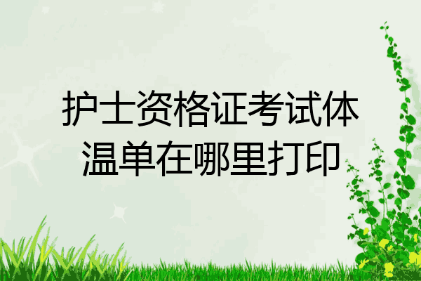 护士资格证考试体温单在哪里打印