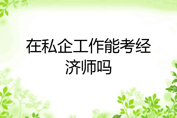 在私企工作能考经济师吗