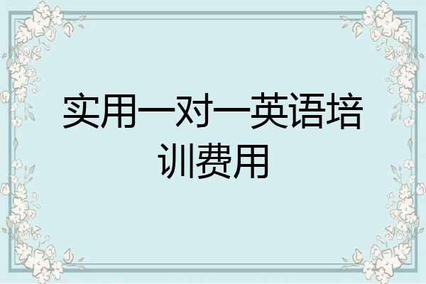 实用一对一英语培训费用