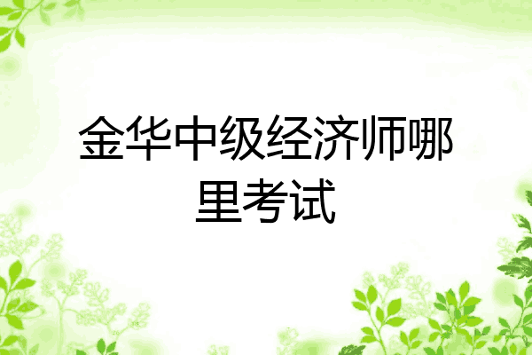 金华中级经济师哪里考试