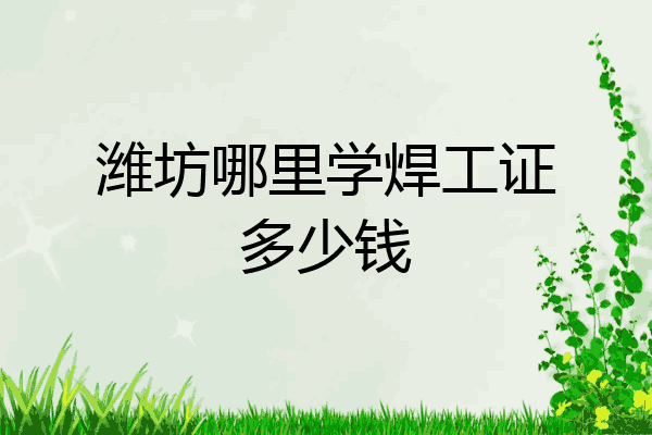 潍坊哪里学焊工证多少钱