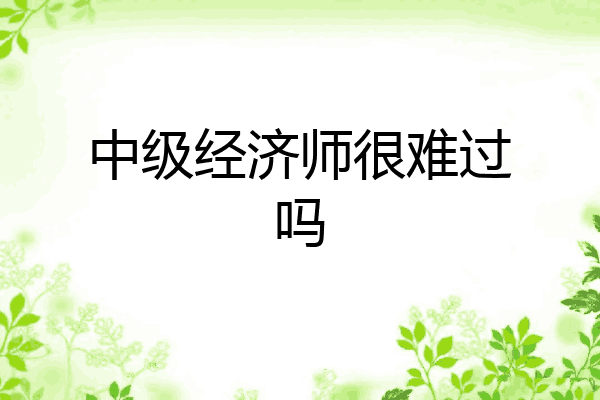 中级经济师很难过吗