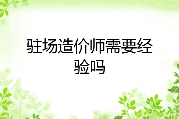 驻场造价师需要经验吗