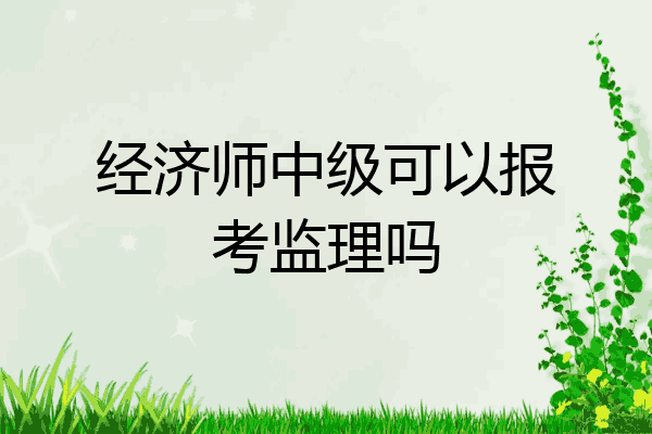 经济师中级可以报考监理吗