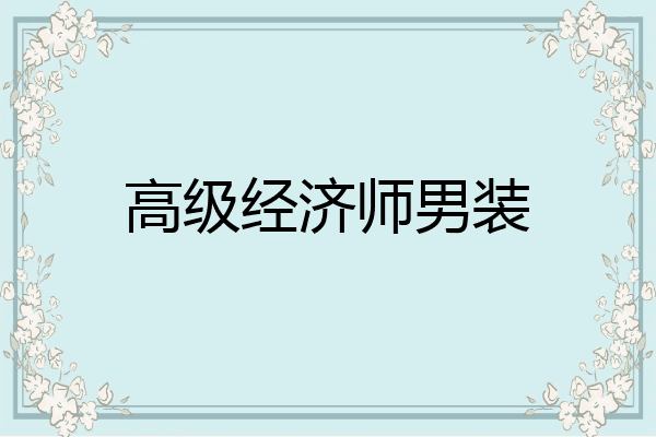 高级经济师男装