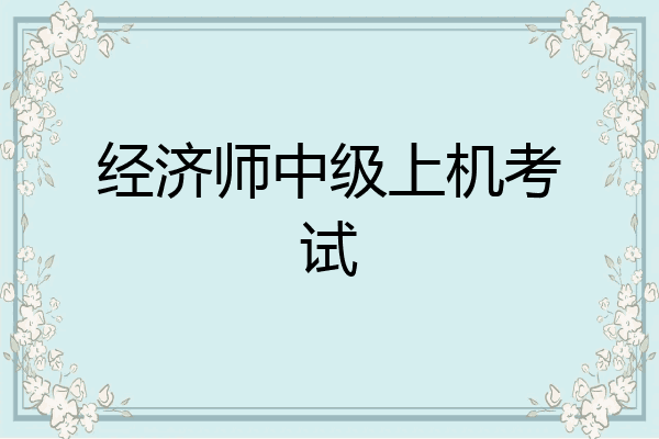 经济师中级上机考试