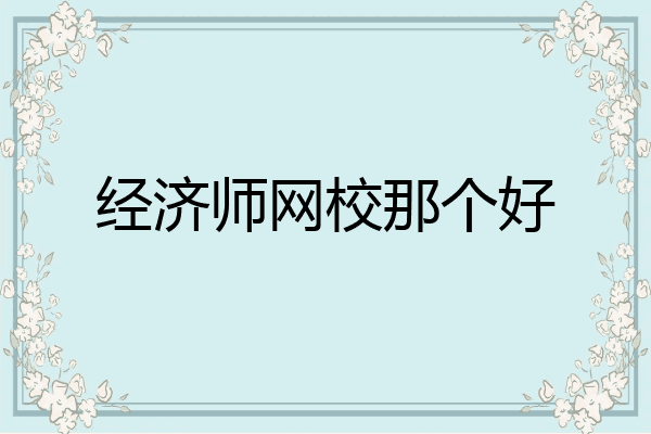 经济师网校那个好