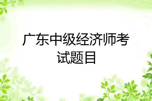 广东中级经济师考试题目