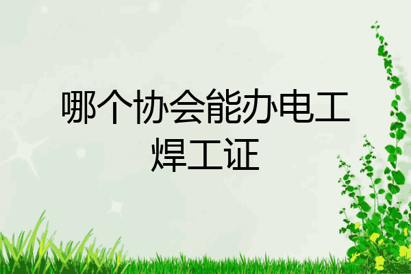 哪个协会能办电工焊工证