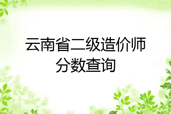 云南省二级造价师分数查询