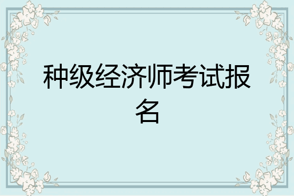 种级经济师考试报名