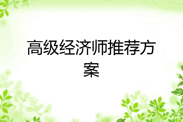 高级经济师推荐方案