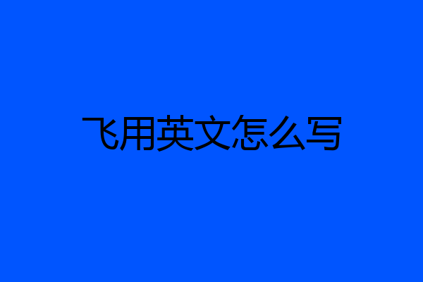 飞用英文怎么写