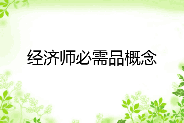 经济师必需品概念