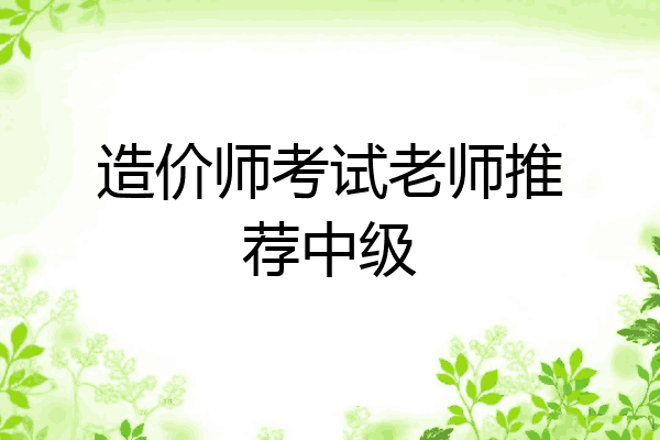 造价师考试老师推荐中级