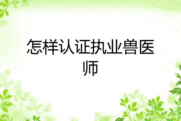 怎样认证执业兽医师