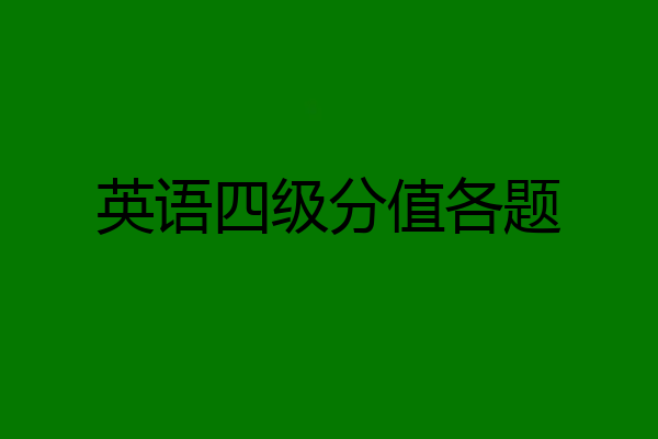 英语四级分值各题