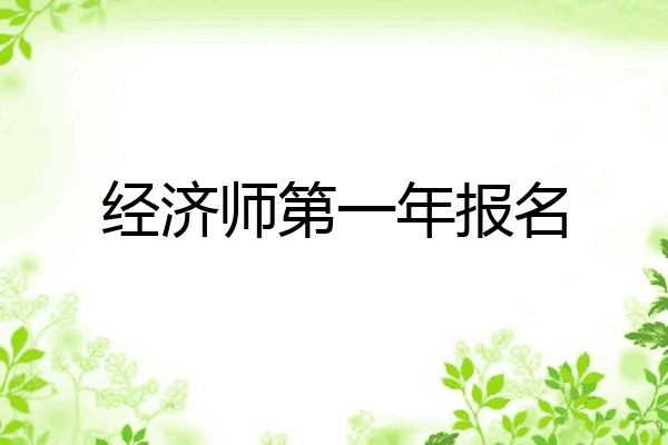 经济师第一年报名