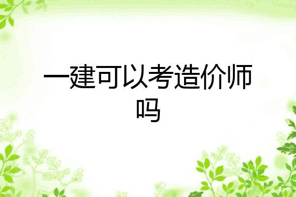 一建可以考造价师吗