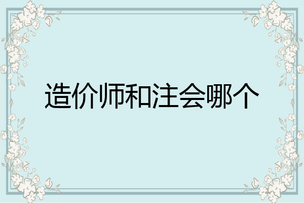 造价师和注会哪个