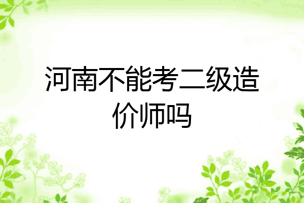 河南不能考二级造价师吗