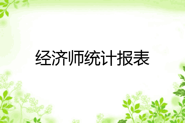 经济师统计报表