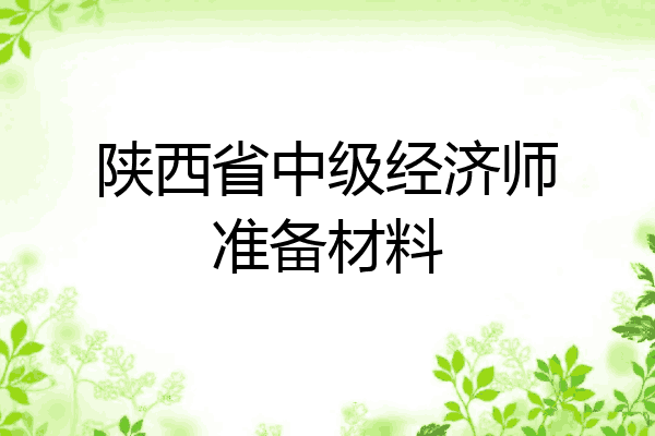 陕西省中级经济师准备材料