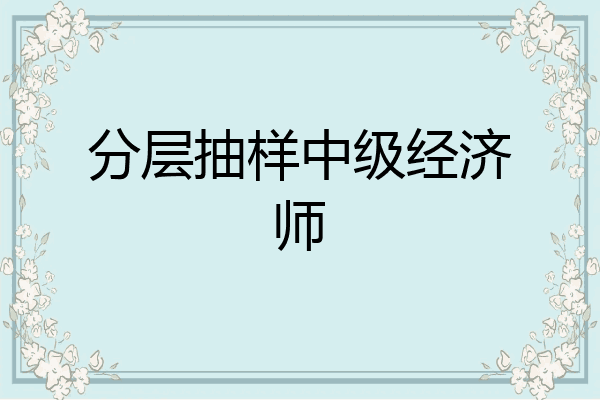 分层抽样中级经济师