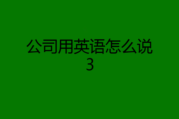 公司用英语怎么说3