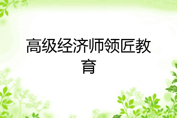 高级经济师领匠教育