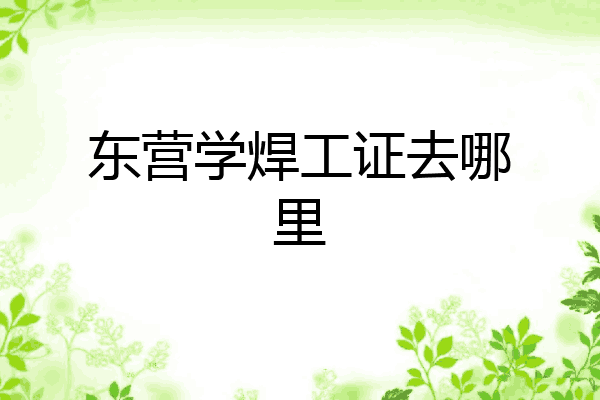 东营学焊工证去哪里
