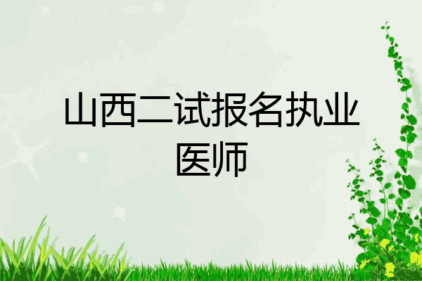 山西二试报名执业医师
