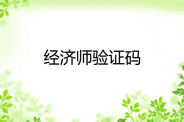 经济师验证码