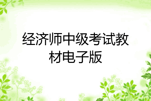 经济师中级考试教材电子版