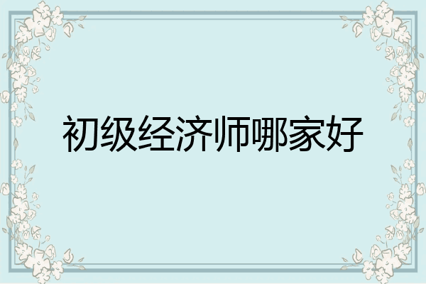 初级经济师哪家好