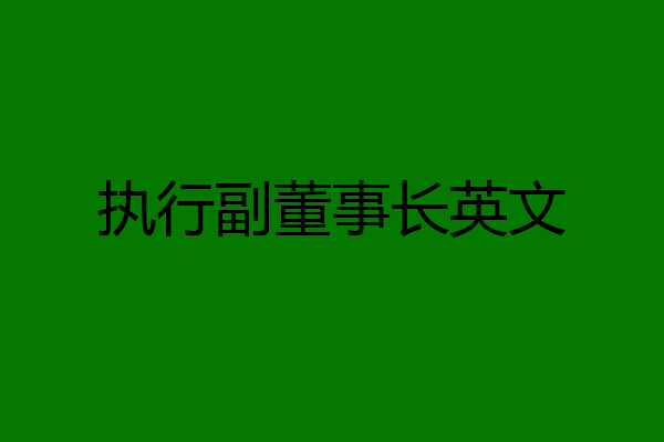 执行副董事长英文