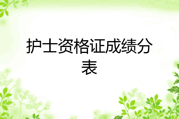 护士资格证成绩分表