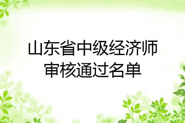 山东省中级经济师审核通过名单